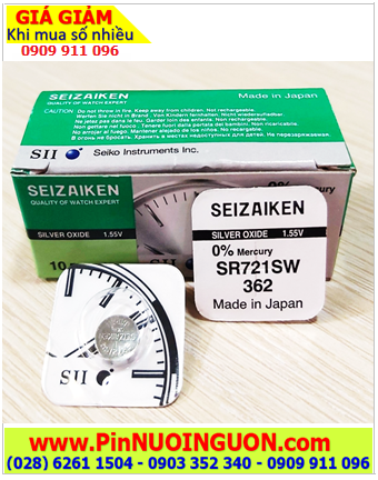 Seizaiken SR721SW, Pin đồng hồ 1.55v Seizaiken SR721SW Pin 362(Xuất xứ Nhật)